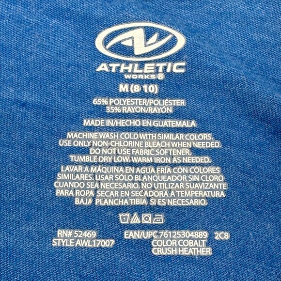 Athletic Works Women's Size Medium 8-10 T-Shirt V Neck Blue Preowned - Picture 3 of 10